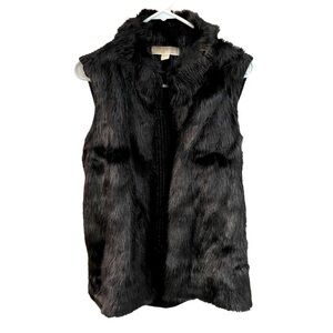 Michael Kors black faux fur sweater vest